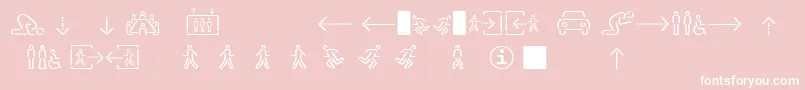 フォントSirucapictograms1.1 – ピンクの背景に白い文字