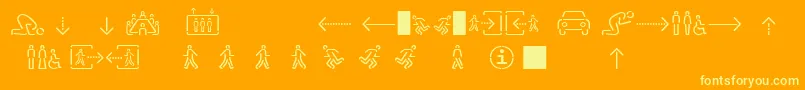 Шрифт Sirucapictograms1.1 – жёлтые шрифты на оранжевом фоне
