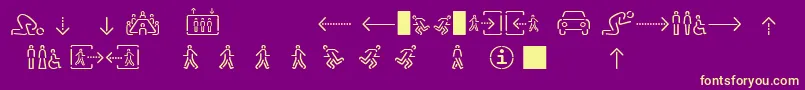 fuente Sirucapictograms1.1 – Fuentes Amarillas Sobre Fondo Morado