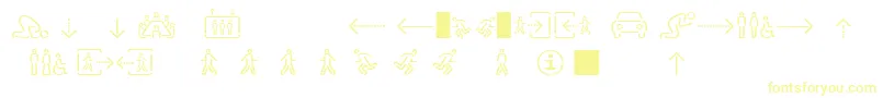 フォントSirucapictograms1.1 – 白い背景に黄色の文字