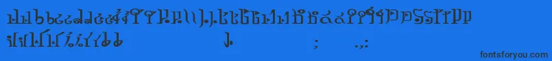 TphylianGcnbold-Schriftart – Schwarze Schriften auf blauem Hintergrund