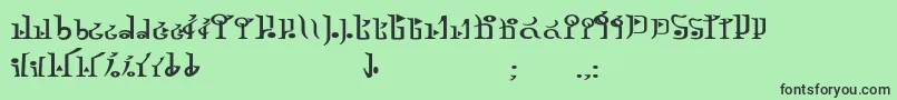 TphylianGcnbold-fontti – mustat fontit vihreällä taustalla