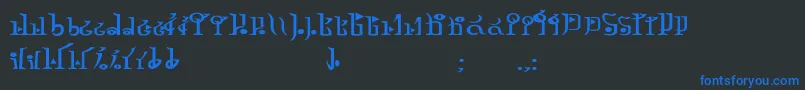 Шрифт TphylianGcnbold – синие шрифты на чёрном фоне