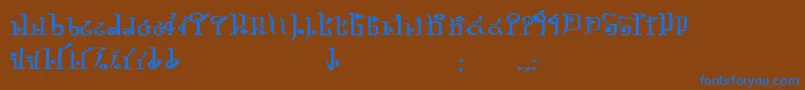 Шрифт TphylianGcnbold – синие шрифты на коричневом фоне
