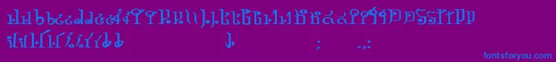 TphylianGcnbold-Schriftart – Blaue Schriften auf violettem Hintergrund