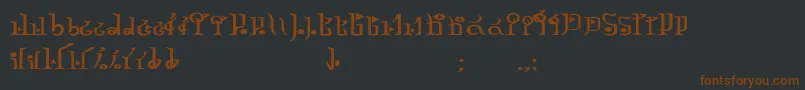Czcionka TphylianGcnbold – brązowe czcionki na czarnym tle