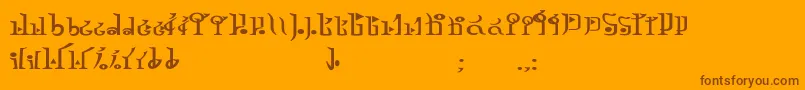 フォントTphylianGcnbold – オレンジの背景に茶色のフォント