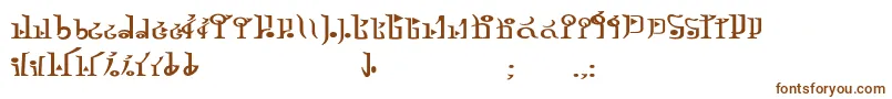 フォントTphylianGcnbold – 白い背景に茶色のフォント