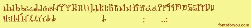 TphylianGcnbold Font – Brown Fonts on Yellow Background