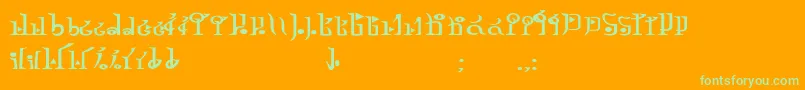 TphylianGcnbold Font – Green Fonts on Orange Background