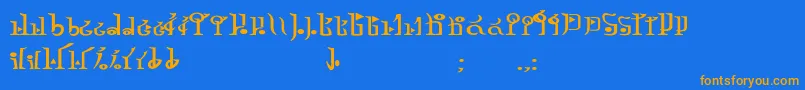 TphylianGcnbold Font – Orange Fonts on Blue Background