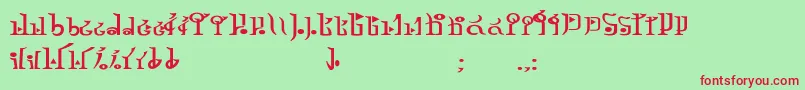 Шрифт TphylianGcnbold – красные шрифты на зелёном фоне