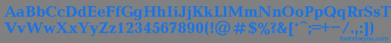 フォントBalticaBold – 灰色の背景に青い文字