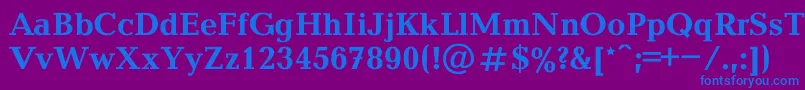 フォントBalticaBold – 紫色の背景に青い文字