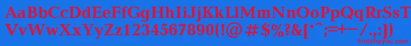 BalticaBold Font – Red Fonts on Blue Background