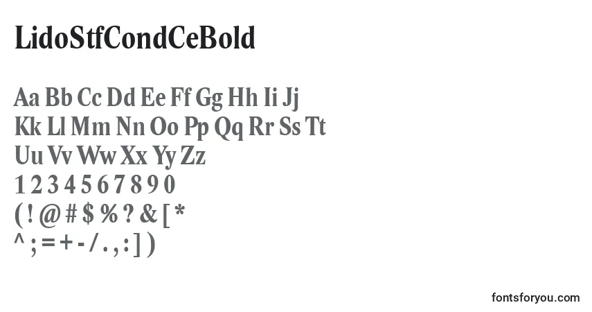 Czcionka LidoStfCondCeBold – alfabet, cyfry, specjalne znaki