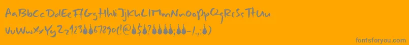 DkCombustible-Schriftart – Graue Schriften auf orangefarbenem Hintergrund