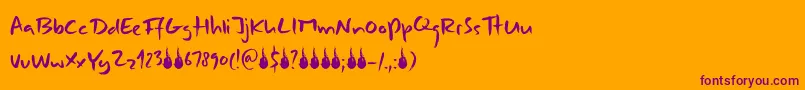 DkCombustible-Schriftart – Violette Schriften auf orangefarbenem Hintergrund