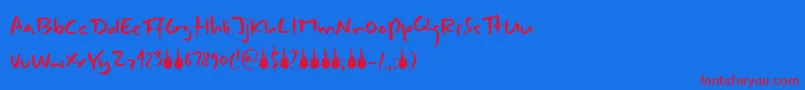 DkCombustible Font – Red Fonts on Blue Background