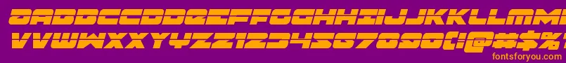 Banjinlaserital-fontti – oranssit fontit violetilla taustalla