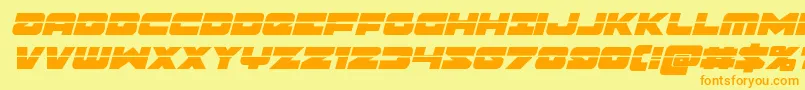 Banjinlaserital-fontti – oranssit fontit keltaisella taustalla