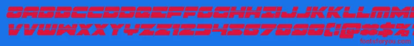 Banjinlaserital-Schriftart – Rote Schriften auf blauem Hintergrund