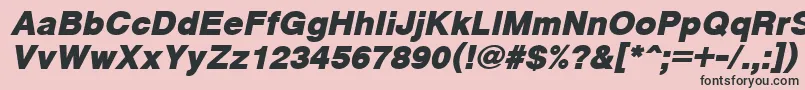 CyrveticaExtraBoldOblique-fontti – mustat fontit vaaleanpunaisella taustalla