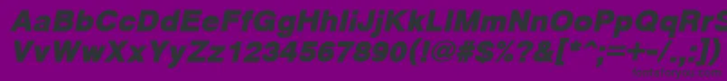CyrveticaExtraBoldOblique-fontti – mustat fontit violetilla taustalla