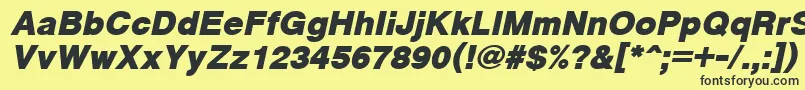 Шрифт CyrveticaExtraBoldOblique – чёрные шрифты на жёлтом фоне