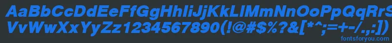 CyrveticaExtraBoldOblique Font – Blue Fonts on Black Background