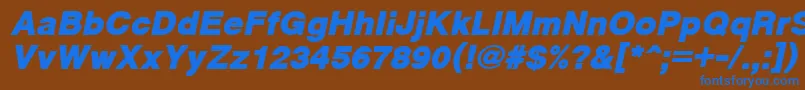 CyrveticaExtraBoldOblique Font – Blue Fonts on Brown Background