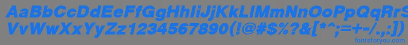 フォントCyrveticaExtraBoldOblique – 灰色の背景に青い文字