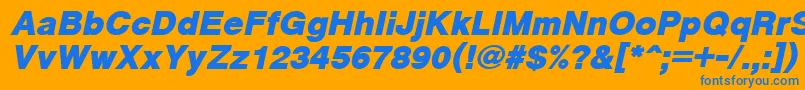 Шрифт CyrveticaExtraBoldOblique – синие шрифты на оранжевом фоне