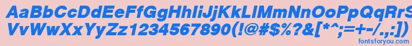 CyrveticaExtraBoldOblique-fontti – siniset fontit vaaleanpunaisella taustalla