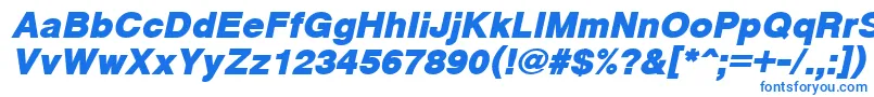 Шрифт CyrveticaExtraBoldOblique – синие шрифты на белом фоне