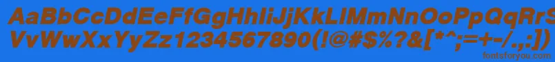 CyrveticaExtraBoldOblique Font – Brown Fonts on Blue Background