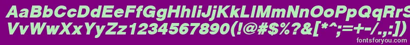 CyrveticaExtraBoldOblique Font – Green Fonts on Purple Background