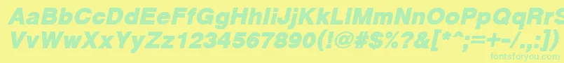 フォントCyrveticaExtraBoldOblique – 黄色い背景に緑の文字