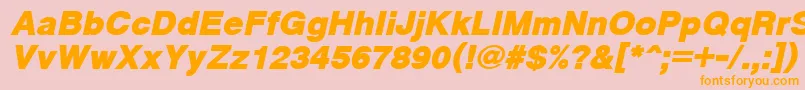 CyrveticaExtraBoldOblique-Schriftart – Orangefarbene Schriften auf rosa Hintergrund