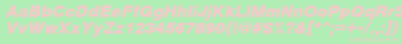 CyrveticaExtraBoldOblique-fontti – vaaleanpunaiset fontit vihreällä taustalla
