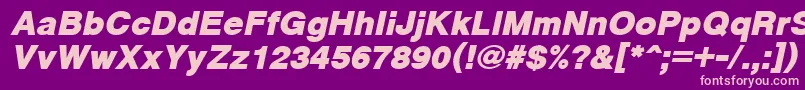 CyrveticaExtraBoldOblique-fontti – vaaleanpunaiset fontit violetilla taustalla