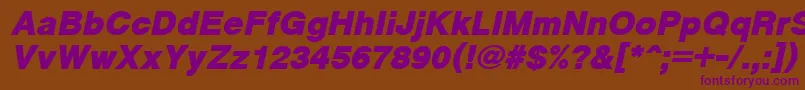 CyrveticaExtraBoldOblique Font – Purple Fonts on Brown Background