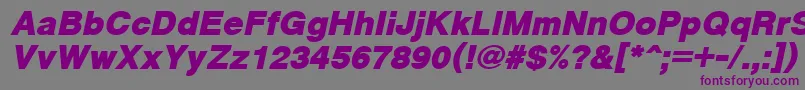 フォントCyrveticaExtraBoldOblique – 紫色のフォント、灰色の背景