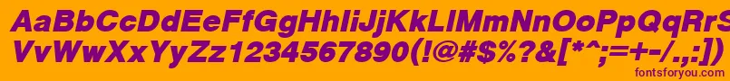 CyrveticaExtraBoldOblique-fontti – violetit fontit oranssilla taustalla