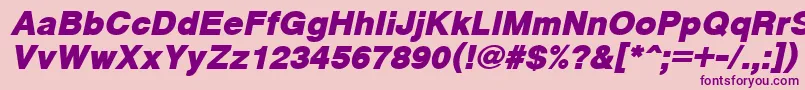 CyrveticaExtraBoldOblique-fontti – violetit fontit vaaleanpunaisella taustalla