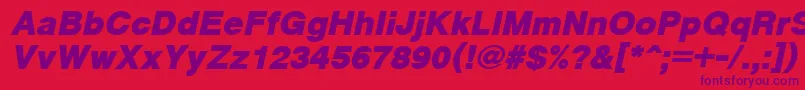 CyrveticaExtraBoldOblique-fontti – violetit fontit punaisella taustalla