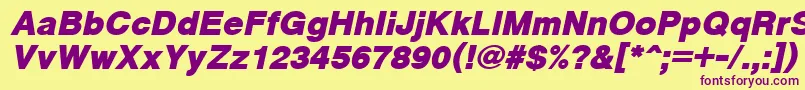 Шрифт CyrveticaExtraBoldOblique – фиолетовые шрифты на жёлтом фоне