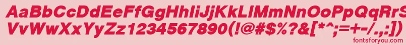 CyrveticaExtraBoldOblique-fontti – punaiset fontit vaaleanpunaisella taustalla