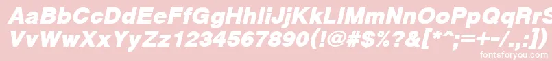 CyrveticaExtraBoldOblique-fontti – valkoiset fontit vaaleanpunaisella taustalla