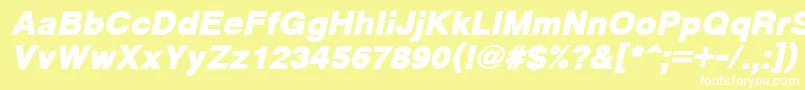 CyrveticaExtraBoldOblique Font – White Fonts on Yellow Background